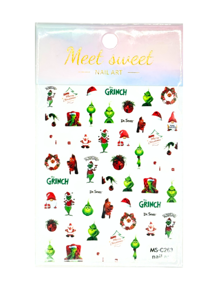 Nail Art Sticker selbstklebend - The Grinch